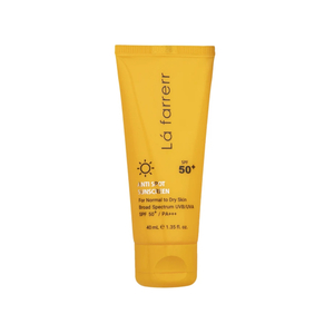 کرم ضد آفتاب و ضد لک بی‌ رنگ SPF50 لافارر مناسب پوست خشک و معمولی 40میل
