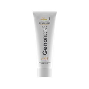 کرم ضد آفتاب بی رنگ SPF50 ژنوبایوتیک مدل Sunogen مناسب پوست چرب و مختلط 50میل