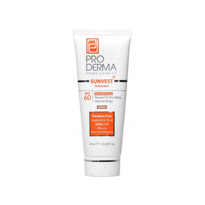 کرم ضد آفتاب و مرطوب کننده رنگی SPF60 پرودرما 40میل