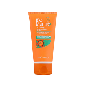 کرم ضد آفتاب بی رنگ SPF50 بایومارین مناسب پوست چرب و جوش دار