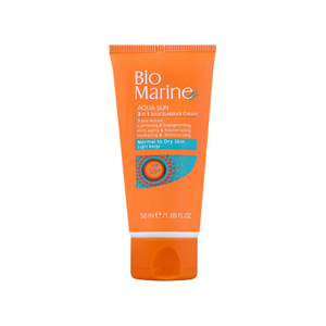کرم ضد آفتاب روشن کننده و ضد چروک رنگی SPF50 بایومارین مناسب پوست معمولی تا خشک