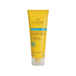 کرم ضد آفتاب بی رنگ SPF50 سینره مناسب پوست چرب و مختلط