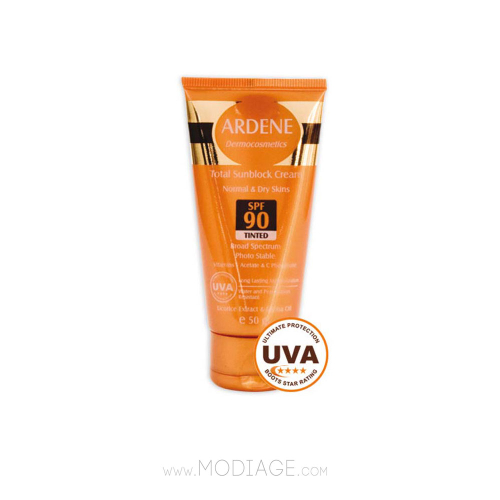 کرم ضد آفتاب spf90 پوست‌های معمولی و خشک آردن_Ardene Total Sunblock Tinted Cream SPF90