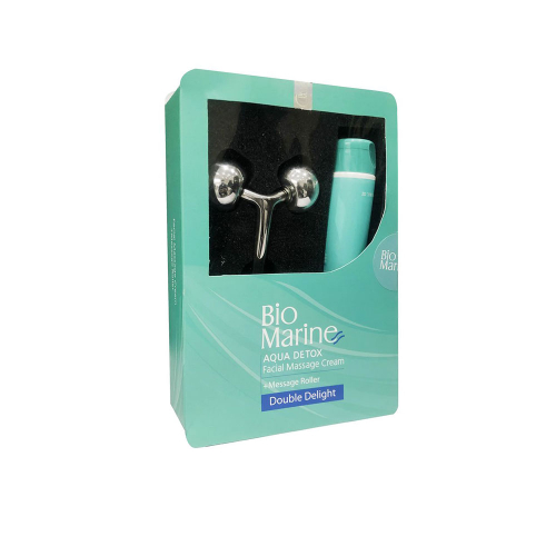 کیت کرم ماساژ صورت و گردن با ماساژور رولر بایومارین BIOMARINE