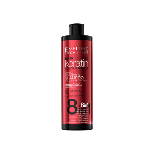 شامپو 8 در 1 تثبیت کننده رنگ مو KERATIN اولاین EVELINE