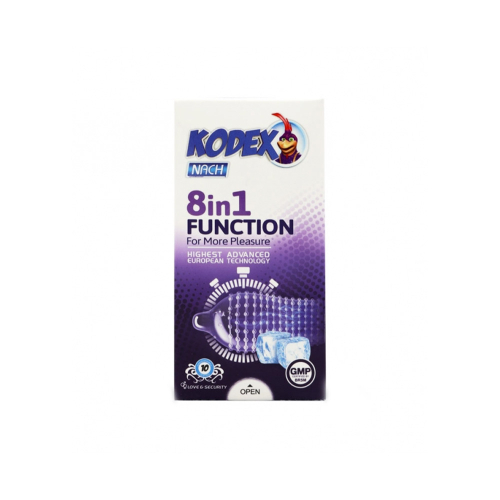 کاندوم تاخیری کدکس خاردار  8IN1 FUNCTION بسته 10عددی