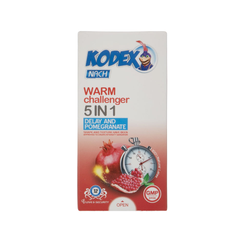 کاندوم کدکس مدل Warm Challenger 5in1 بسته 12 عددی