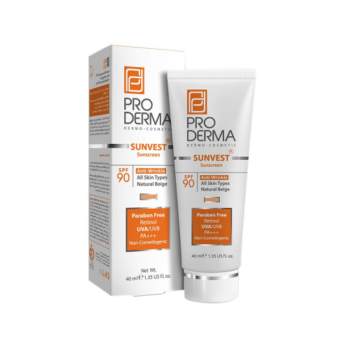 کرم ضد آفتاب ضد چروک رنگی SPF90 پرودرما مناسب انواع پوست