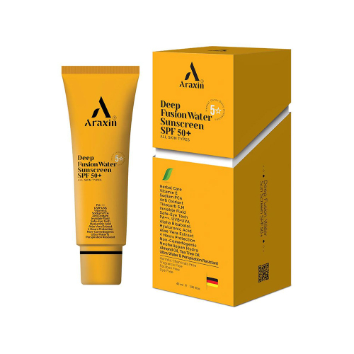 ضد آفتاب فیوژن واتر SPF50 آراکسین مناسب انواع پوست