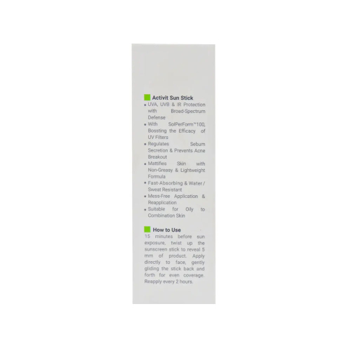 ضد آفتاب استیکی SPF50 ویتالیر مدل Activit مناسب پوست چرب و مختلط