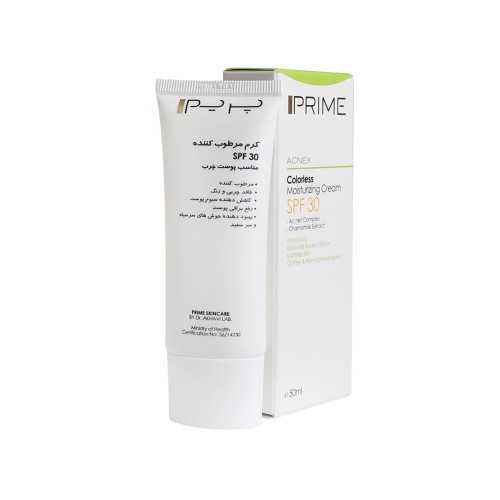 کرم مرطوب کننده بی رنگ SPF30 پرایم مناسب پوست چرب 50میل