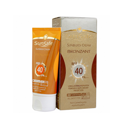 کرم ضد آفتاب برنزه کننده SPF40 سان سیف مناسب انواع پوست
