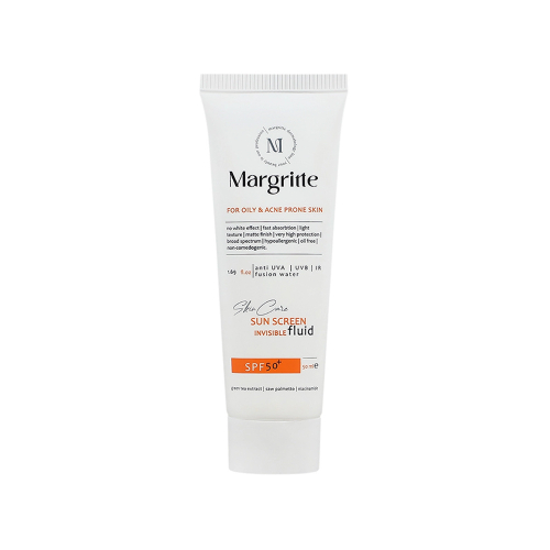 فلوئید ضد آفتاب بی رنگ SPF50 مارگریت مناسب پوست چرب و مستعد آکنه 50میل