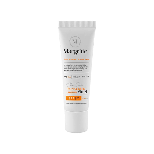فلوئید ضد آفتاب بی رنگ SPF50 مارگریت مناسب پوست نرمال تا خشک 50میل