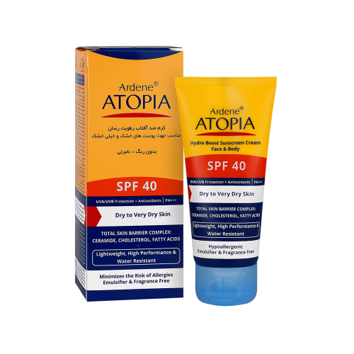 کرم ضد آفتاب بی رنگ SPF40 آردن اتوپیا مدل Dry Relief مناسب پوست خشک
