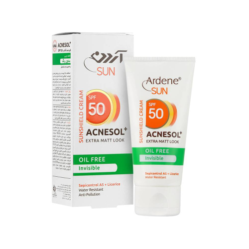 کرم ضد آفتاب بی رنگ SPF50 آردن مدل Acnesol مناسب پوست چرب