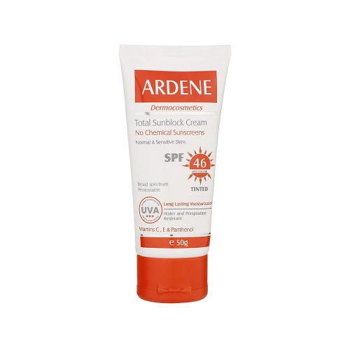 کرم ضد آفتاب فیزیکال رنگی SPF46 آردن مناسب پوست معمولی و حساس