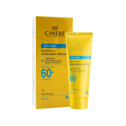 کرم ضد آفتاب بی رنگ SPF60 سینره مناسب انواع پوست