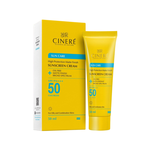 کرم ضد آفتاب بی رنگ SPF50 سینره مناسب پوست چرب و مختلط
